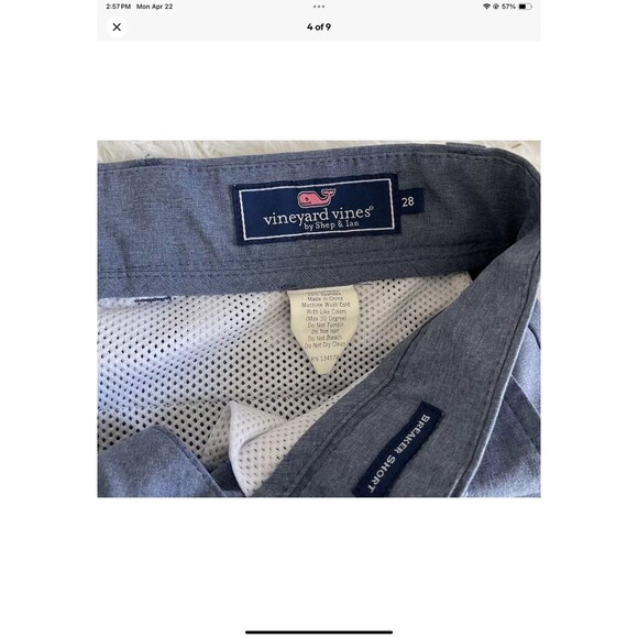 Vineyard Vines Shep & Ian Mens Breaker Blue Chino Shorts Size 28 - 8” Inseam - Picture 4 of 9